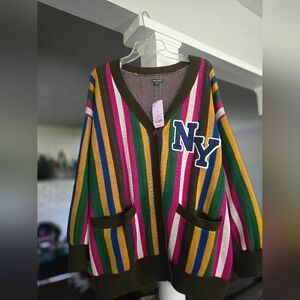 Wild Fable Oversized Varsity Striped Cardigan